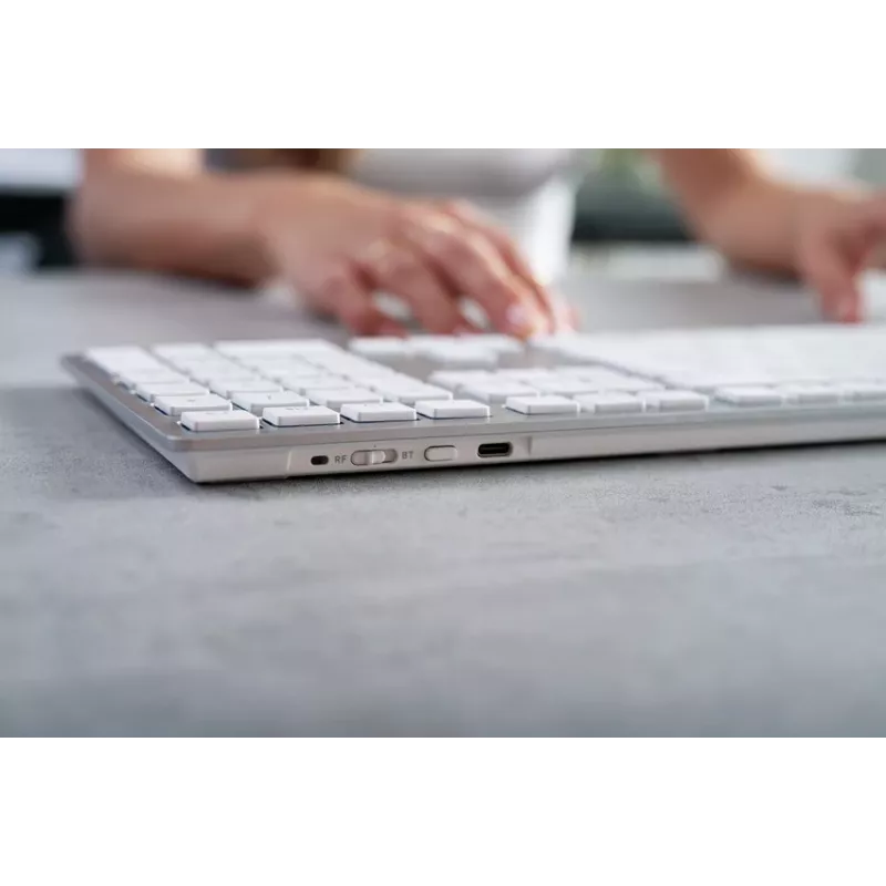 CHERRY KW 9100 õhuke FOR MAC klaviatuur universaalne USB + Bluetooth QWERTY inglise hõbedane