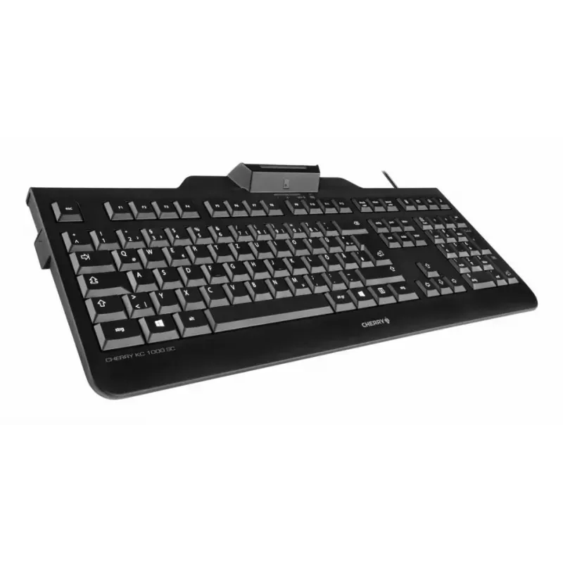 Juhtmega Cherry KC 1000 SC täissuuruses USB klaviatuur, QWERTZ paigutus, 109 klahvi, 1,8 m kaabel, must