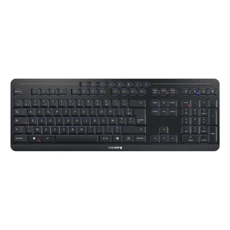 CHERRY Stream desktop ultimate klaviatuur ja hiir kodule/kontorile USB + RF juhtmevaba + Bluetooth AZERTY prantsuse must