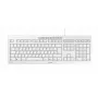 Cherry täissuuruses juhtmega klaviatuur Stream — QWERTZ paigutus, käärikuklahvid, USB, 1,8 m kaabel, helehall