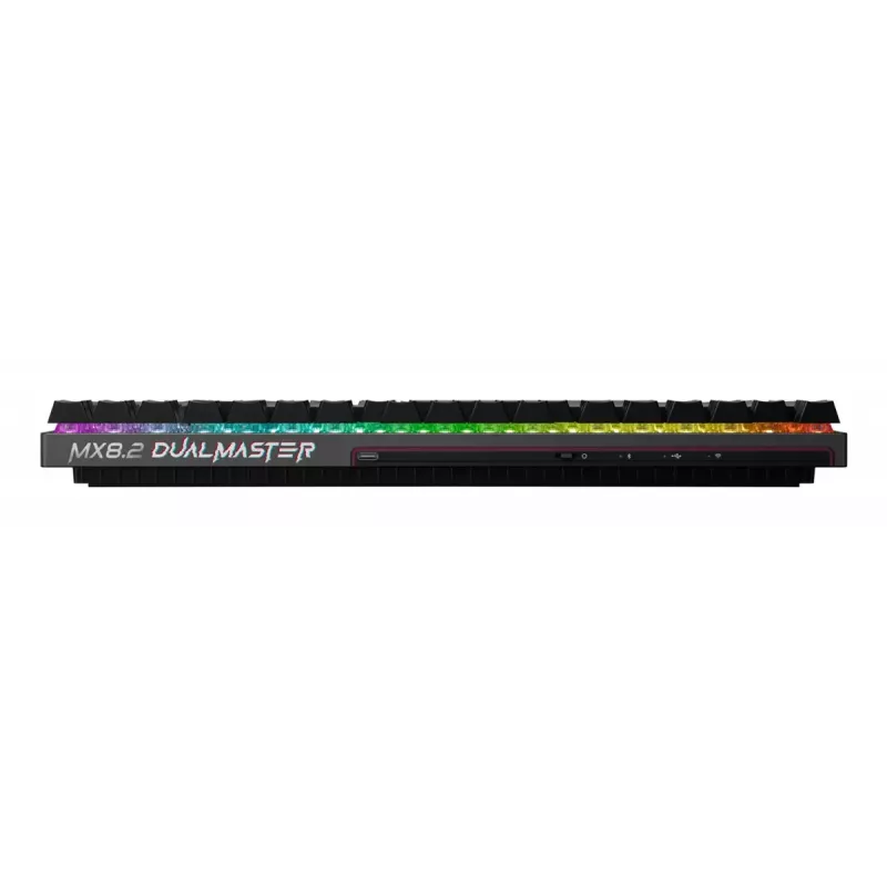 Juhtmevaba mänguklaviatuur CHERRY MX 8.2 Pro TMR — Tenkeyless, QWERTZ saksa, USB + RF + Bluetooth, RGB, 88 klahvi, Must
