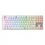 Juhtmevaba mänguriklaviatuur CHERRY MX 8.2 Pro TMR — Tenkeyless, QWERTZ saksa, USB + RF + Bluetooth, RGB, hõbe/valge