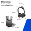 HP Poly Voyager Focus 2-M USB-C-C kõrvaklapid USB-C/A adapter ja laadimisalus