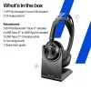 HP Poly Voyager Focus 2-M USB-C-C kõrvaklapid USB-C/A adapter ja laadimisalus