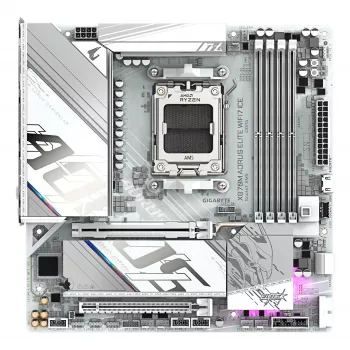 GIGABYTE emaplaat X870M AORUS ELITE WIFI7 ICE — Micro ATX, AMD X870, Socket AM5, DDR5 kuni 8200Hz (O.C), 14+2+2 VRM, PCIe 5.0, Wi‑Fi 7, 2,5 GbE, USB4
