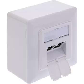 Pistikupesa InLine 76842A 2 x RJ-45 valge võrgukaabel Cat 6a