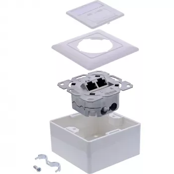 Pistikupesa InLine 76842A 2 x RJ-45 valge võrgukaabel Cat 6a