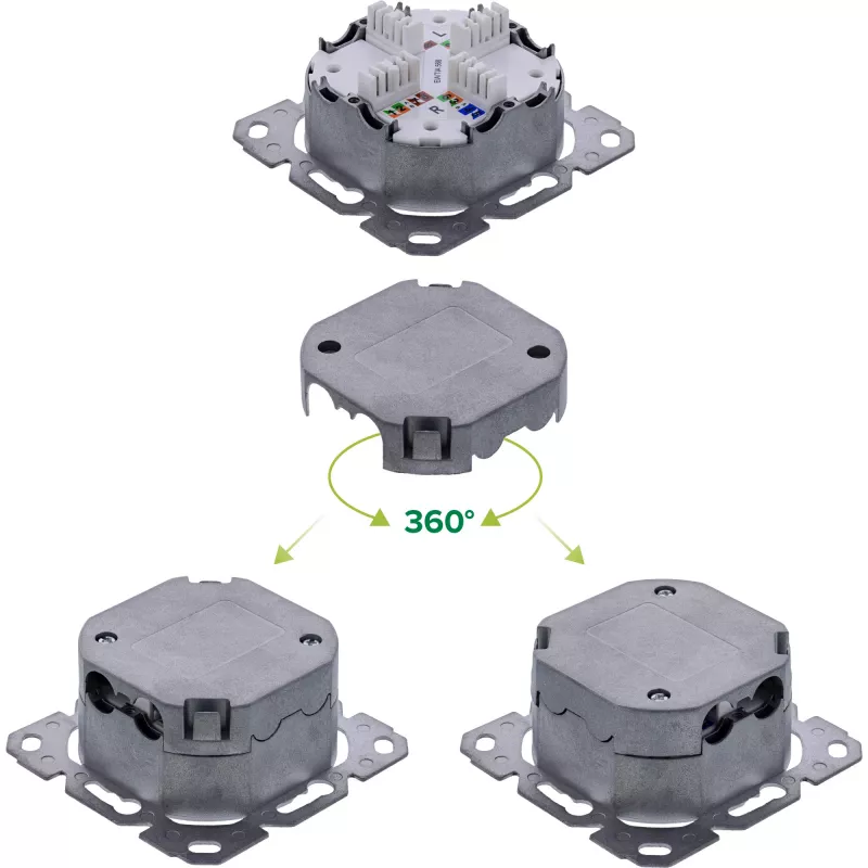 Pistikupesa InLine 76842A 2 x RJ-45 valge võrgukaabel Cat 6a