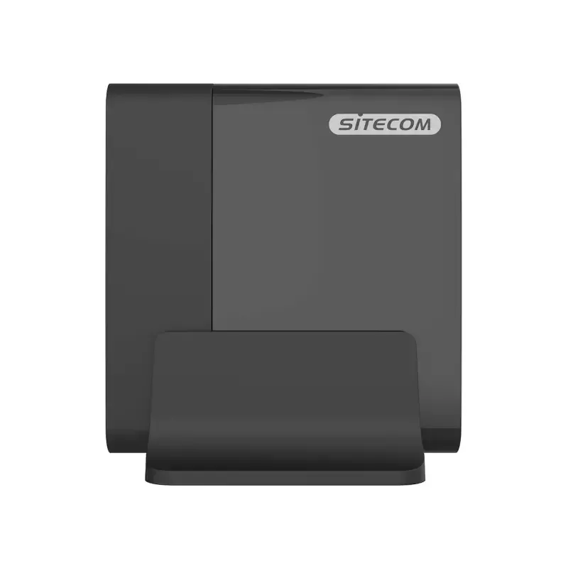 Mobiilseadme laadija Sitecom CH-1004 — universaalne vahelduvvoolu siselaadija, 100–240 V sisend, kuni 20 V väljund, 3× USB-C, must