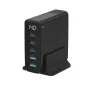 Mobiilseadme laadija Sitecom CH-1004 — universaalne vahelduvvoolu siselaadija, 100–240 V sisend, kuni 20 V väljund, 3× USB-C, must