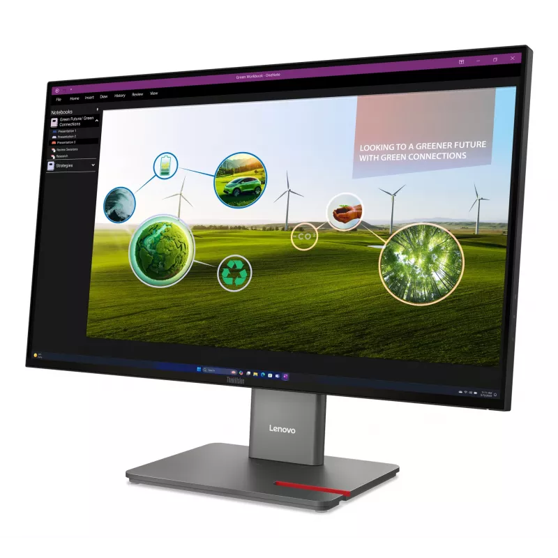Lenovo ThinkVision P27Q-40 Monitor, 68,6 cm (27 tolli), 2560 x 1440 pikslit, Quad HD, LED, 6 ms, Must