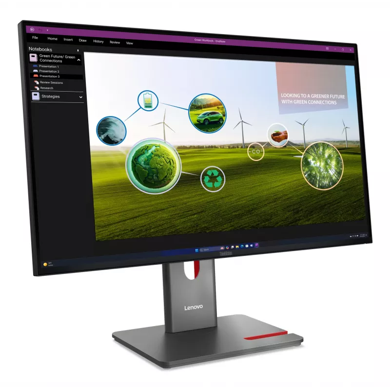 Lenovo ThinkVision P27Q-40 Monitor, 68,6 cm (27 tolli), 2560 x 1440 pikslit, Quad HD, LED, 6 ms, Must