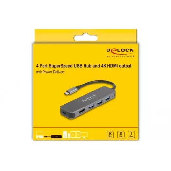 DeLOCK 64171 sülearvuti dokk USB 3.2 Gen 1 USB-C 85W Hall