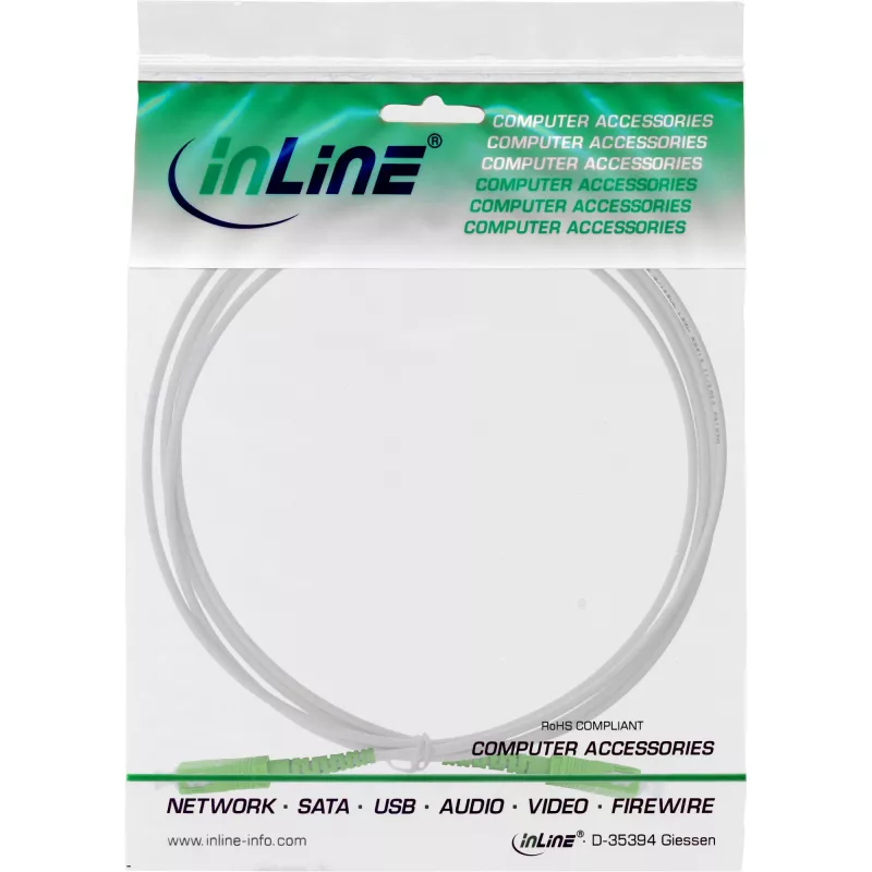 InLine fiiberoptiline simplekskaabel, FTTH, SC/APC8° - SC/APC8° 9/125µm OS2, 3 m