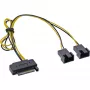 InLine SATA Y-toitekaabel SATA emane / 2x FAN 2 Pin isane 0,30m