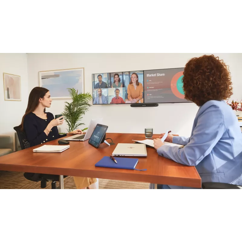 HP Poly Studio X32 All-In-One videobaar, 4K Ultra HD, 20 MP, 5 osalejale, Wi‑Fi, Ethernet, Bluetooth (ilma toiteallikata, TAA)