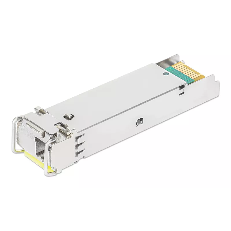Intellinet Gigabit Fiiber WDM Kahesuunaline SFP Optiline Transiiverimoodul 1000Base-BX-D (LC) Ühemoodiline Port, 120 km (75 mi.), BiDi WDM (RX1490/TX1550), MSA-ühilduv Maksimaalse Ühilduvuse Tagamiseks, Hõbedane