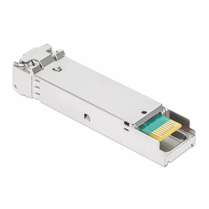 Intellinet Gigabit Fiiber WDM Kahesuunaline SFP Optiline Transiiverimoodul 1000Base-BX-D (LC) Ühemoodiline Port, 120 km (75 mi.), BiDi WDM (RX1490/TX1550), MSA-ühilduv Maksimaalse Ühilduvuse Tagamiseks, Hõbedane