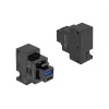 DELOCK Keystone moodul 41482 USB-C ja USB-A pistikutega, lame, must