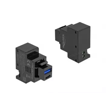 DELOCK Keystone moodul 41482 USB-C ja USB-A pistikutega, lame, must