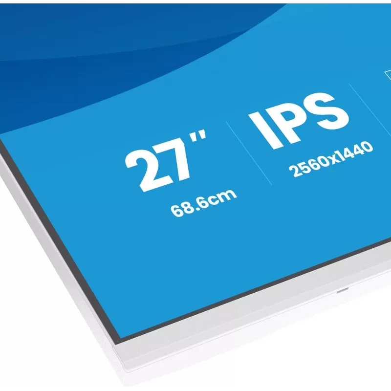 27-tolline IIYAMA ProLite XB2797QSU-W1 IPS Quad HD (2560x1440) LED-kuvar, 178° vaatenurk, USB 3.2 jaotur, kõlarid, VESA, kõrguse reguleerimine, valge