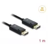 DELOCK koaksiaal DisplayPort kaabel 16K 60 Hz 80 Gbps punutud kattega 1 m, DisplayPort-DisplayPort, must
