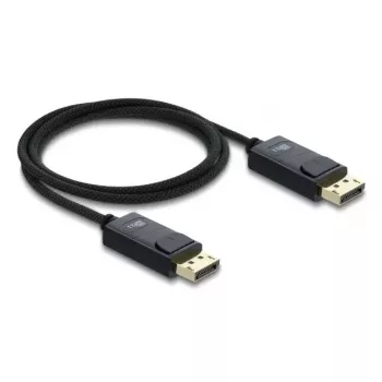 DELOCK koaksiaal DisplayPort kaabel 16K 60 Hz 80 Gbps punutud kattega 1 m, DisplayPort-DisplayPort, must