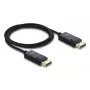 DELOCK koaksiaal DisplayPort kaabel 16K 60 Hz 80 Gbps punutud kattega 1 m, DisplayPort-DisplayPort, must