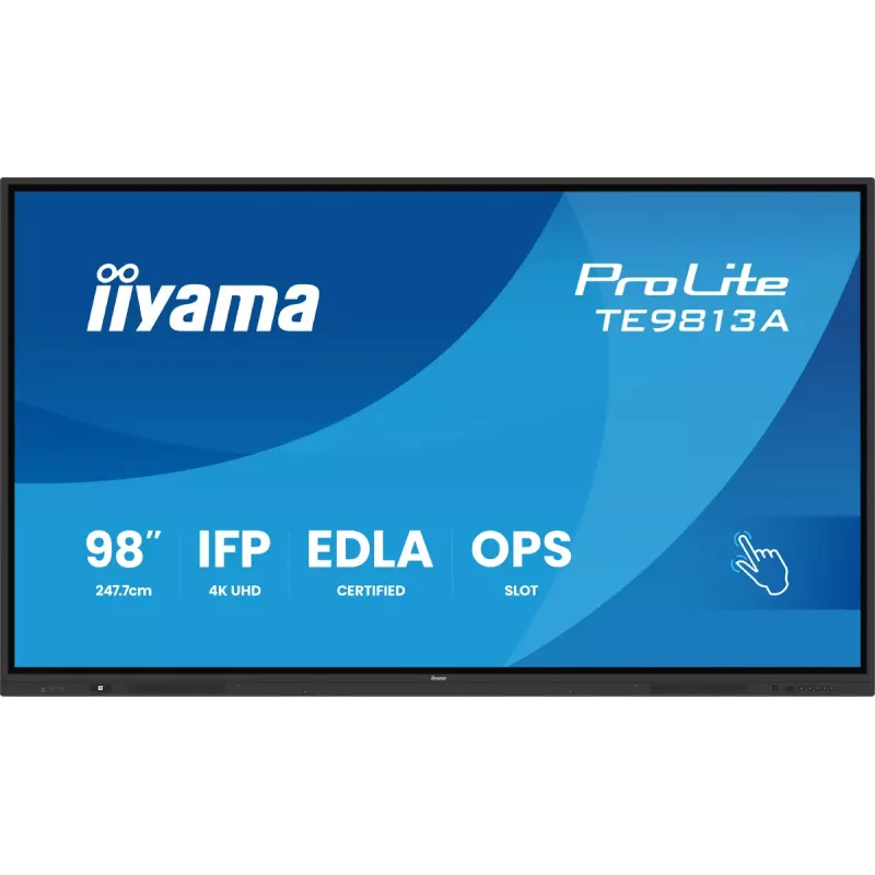 Interaktiivne lameekraan IIYAMA TE9813A-B2AG 97.5 tolli (2.48 m) 4K Ultra HD 500 cd/m² Wi‑Fi Android 24/7 Must