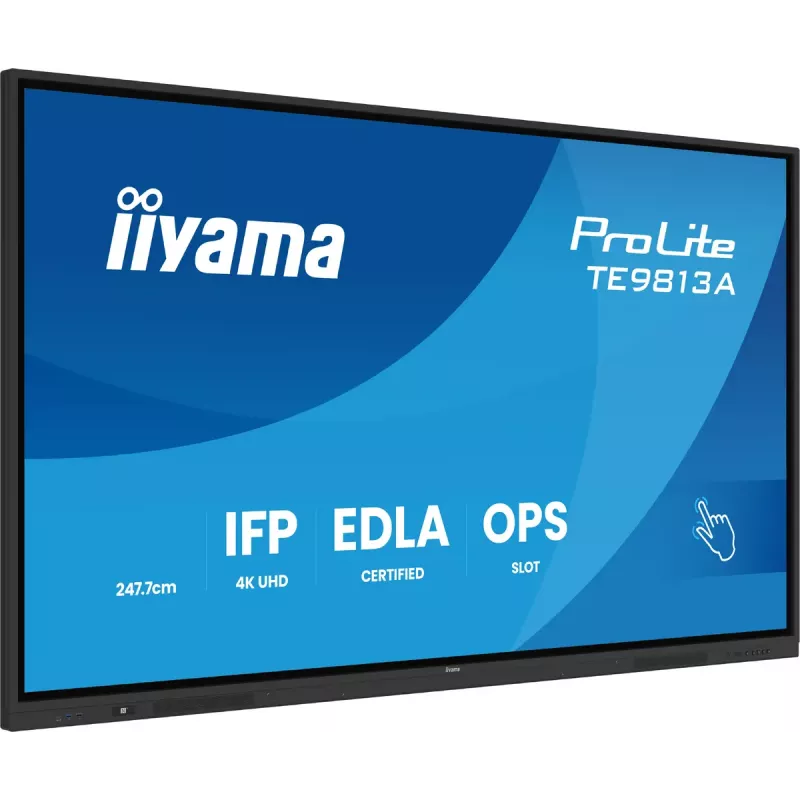 Interaktiivne lameekraan IIYAMA TE9813A-B2AG 97.5 tolli (2.48 m) 4K Ultra HD 500 cd/m² Wi‑Fi Android 24/7 Must