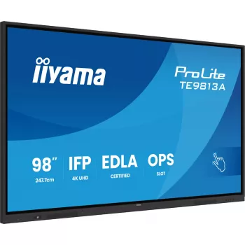 Interaktiivne lameekraan IIYAMA TE9813A-B2AG 97.5 tolli (2.48 m) 4K Ultra HD 500 cd/m² Wi‑Fi Android 24/7 Must