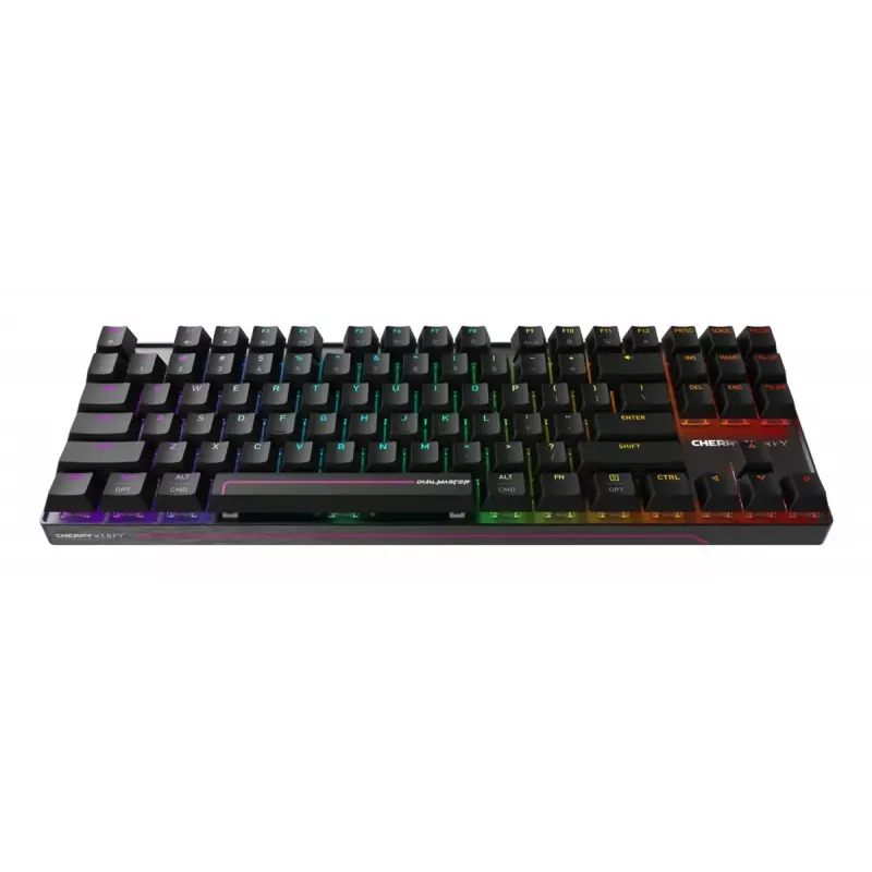 Mehaaniline mänguriklaviatuur Cherry MX 8.2 Pro TMR Wireless Tenkeyless 88 klahvi RGB USB + RF + Bluetooth QWERTY US International Must