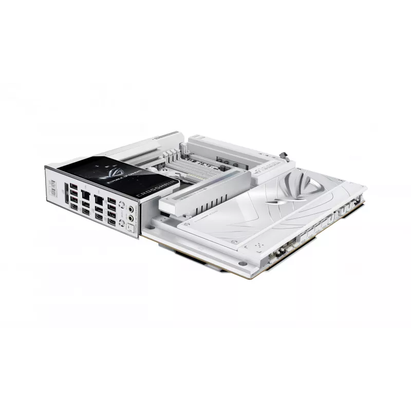 Emaplaat ASUS ROG CROSSHAIR X870E GLACIAL — AMD X870E, pesa AM5, E-ATX, DDR5, kuni 256 GB, Wi‑Fi 7, 10Gb Ethernet