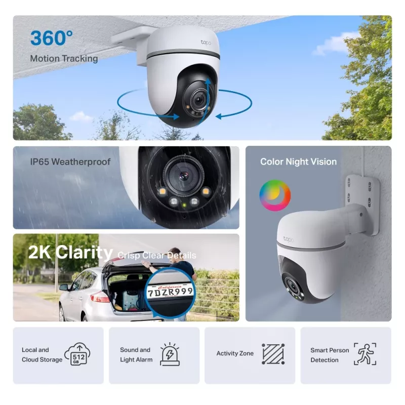 TP-Link Tapo TC41 V2 Sfääriline IP turvakaamera Sise- ja välistingimustes 2304 x 1296 pikslit Lagi/Sein/Post