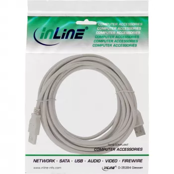 USB 2.0 kaabel tüüp A-pistik/isane beež 2 m InLine 34318H