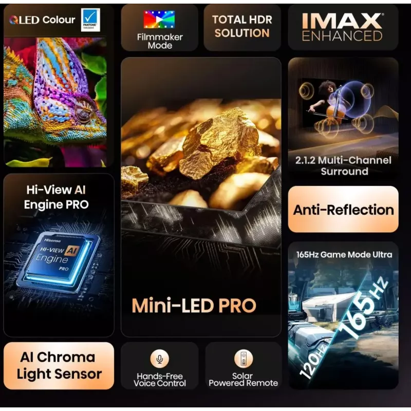 Hisense U7Q PRO 85U7Q PRO 2.16 m (85-tolline) 4K Ultra HD nutiteler Wi-Fi Must 500 cd/m²