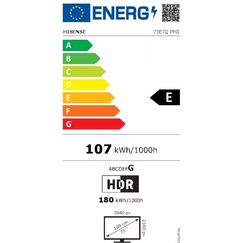 TV Hisense E7Q PRO 75E7Q PRO 75 tolli (190,5 cm) QLED Pro 4K Ultra HD nutiteler, Direct-LED, 385 cd/m², VIDAA, must