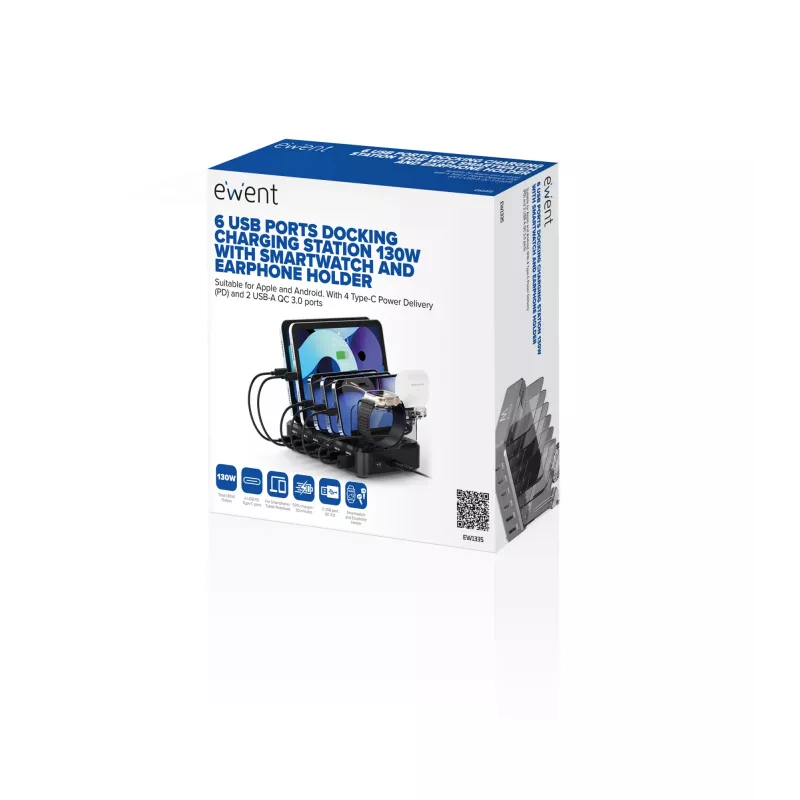 Ewent EW1335 mobiilseadme laadija Universal must vahelduvvool kiirlaadimine siseruumides