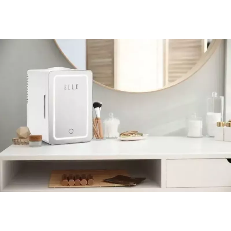 Minikülmik LED-meigipeegliga Elle ESDAF01WHEU 6 L valge