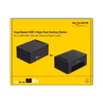 HDD/SSD-korpus DeLOCK 64187 Must 2,5/3,5 tolli 5 Gbit/s