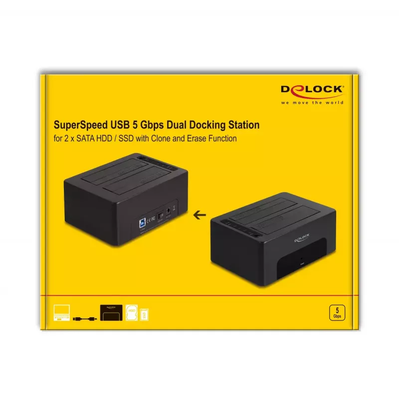 HDD/SSD-korpus DeLOCK 64187 Must 2,5/3,5 tolli 5 Gbit/s