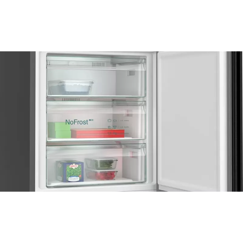 Siemens iQ500 KG49N4XAF külmik-sügavkülmik eraldiseisev 440 L Must