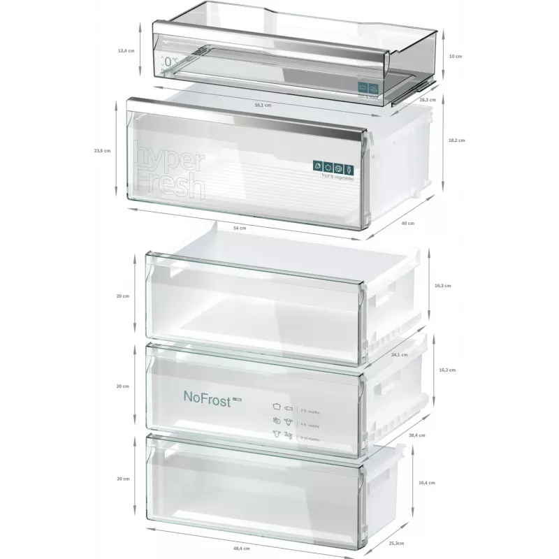 Siemens iQ500 KG49N4XAF külmik-sügavkülmik eraldiseisev 440 L Must