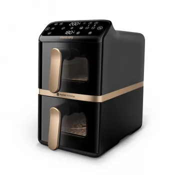 Philips 4000 seeria Dual Stack Airfryer vertikaalkorv 10L topelt eraldiseisev 2750 W kuumaõhufritüür must