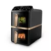 Philips 4000 seeria Dual Stack Airfryer vertikaalkorv 10L topelt eraldiseisev 2750 W kuumaõhufritüür must