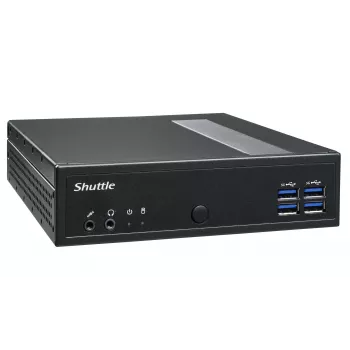 Shuttle XPC õhuke Barebone DL40N, Intel N150, 1x DDR5, 2x LAN (2x 2.5Gbit), 2xCOM,1xHDMI,1xDP, 1x VGA, ventilaatorita, 24/7 püsiv töö