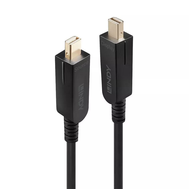Lindy 30m kiudoptiline hübriidkaabel Mini DisplayPort 1.4 eemaldatavate DP-pistikutega