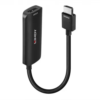 Lindy HDMI 8K60 DisplayPort 1.4 muundur, 0,157 m, HDMI Type A (standard), DisplayPort, isane, emane, sirge