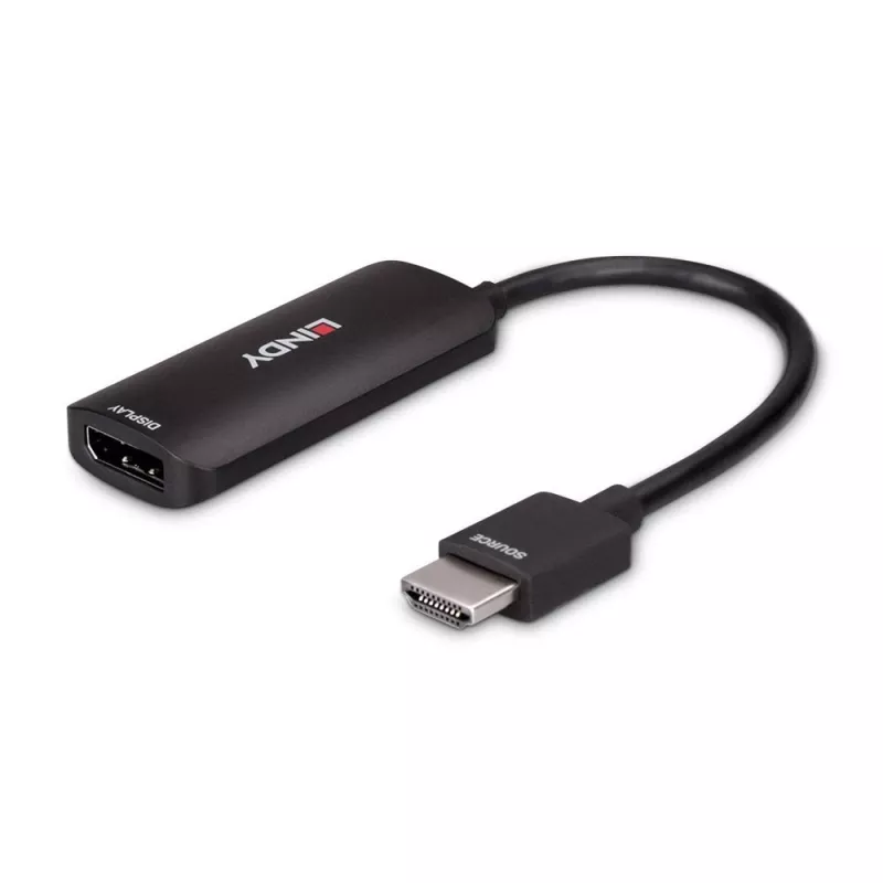 Lindy HDMI 8K60 DisplayPort 1.4 muundur, 0,157 m, HDMI Type A (standard), DisplayPort, isane, emane, sirge