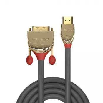 Lindy 10m HDMI-DVI-D kaabel, Gold Line, 10 m, HDMI tüüp A (standard), DVI-D, isane, isane, kuldne
